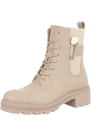 Ital-Design Damen Schnürschuhe Freizeit Schnürstiefelette (87531916) Blockabsatz Stiefeletten in Beige beige|braun 36 EU