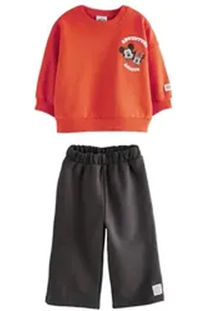 Next Sweatanzug Disney-Sweatshirt und Jogginghose mit weitem Bein (2-tlg) orange 68-74 (6-9 Mon.)