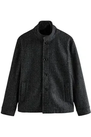 Next Steppmantel Wattierte Fischgrät-Jacke mit Mock-Gilet (1-tlg) grau 5XL