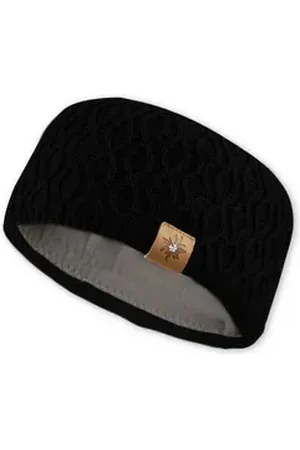 Bavarian Couture Strickmütze Stirnband Damen - GLITZER-EDELWEIß - schwarz schwarz