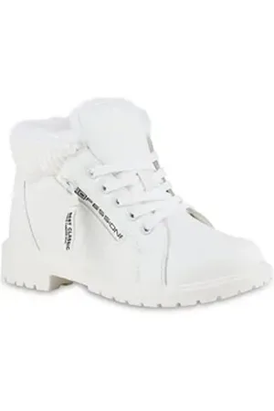 VAN HILL Damen Warm Gefüttert Worker Boots Stiefelette Bequem Prints Schuhe Stiefelette Schuhe weiß 40 EU