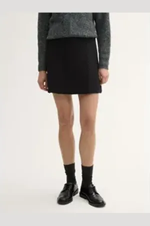 TOM TAILOR Denim Minirock Minirock mit Zopfmuster schwarz XS