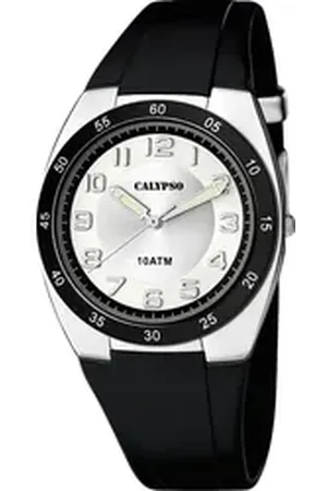 Calypso Quarzuhr Herrenuhr K5753-5 Weiss Kunststoffband Schwarz 40 mm