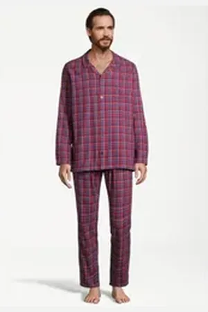 Seidensticker Pyjama Soft Flannel (Set, 2 tlg) Pyjama - Baumwolle - Atmungsaktiv - Wärmende Flanell Qualität rot XL