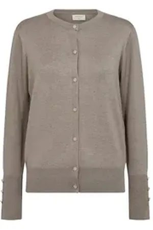 Freequent Strickjacke FQKATIE mit Zier-Knöpfen braun XL