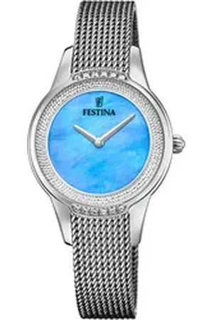 Festina Quarzuhr Mademoiselle F20494/8, Armbanduhr, Damenuhr, Edelstahlarmband, analog, Zirkonia (synth) silberfarben