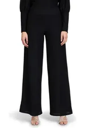 Vera Mont Stoffhose Modern fit Hose mit weitem Bein Glitzer schwarz 44