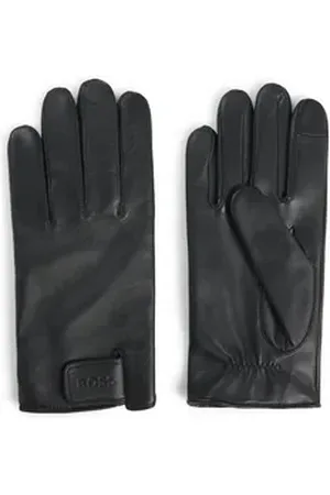 HUGO BOSS Lederhandschuhe Helkop1 mit Touch Tech Fingertips schwarz 8,5