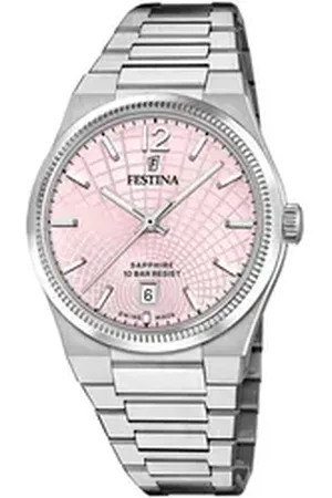 Festina Quarzuhr Rive Collection F20052/3, Armbanduhr, Damenuhr, Swiss Made, Edelstahlarmband, analog, Tag silberfarben