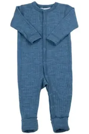 Joha Schlafoverall aus Merinowolle blau 86/92