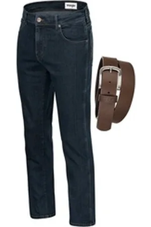 Wrangler Straight-Jeans Texas Authentic Straight Herrenstrechjeans mit Gürtel blau|braun W32
