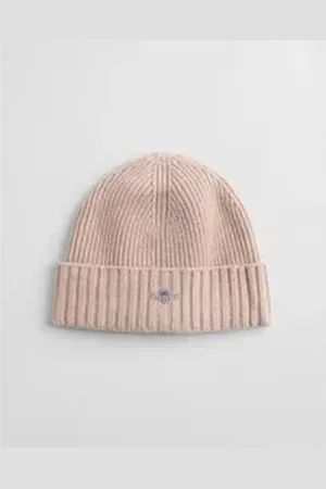 GANT Beanie UNISEX. SHIELD WOOL BEANIE beige