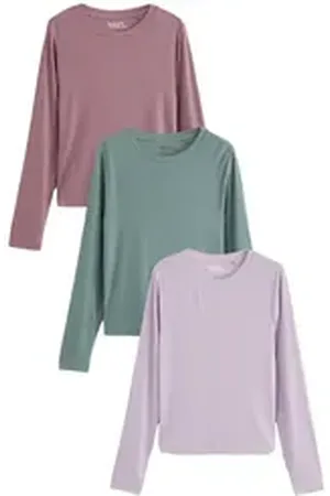 Next Langarmshirt Langärmelige Oberteile im 3er-Pack (3-tlg) rosa L