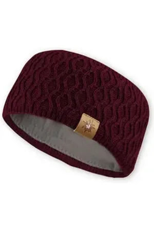 Bavarian Couture Strickmütze Stirnband Damen - GLITZER-EDELWEIß - bordeaux, natur