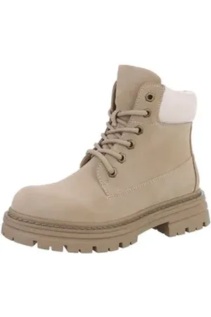 Ital-Design Damen Schnürschuhe Freizeit Stiefelette (87740337) Blockabsatz Plateaustiefeletten in Hellbraun braun 37 EU