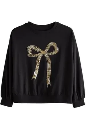Next Langarmshirt Langarm-Oberteil mit Paillettenschleife (1-tlg) schwarz 104 (4 J.)