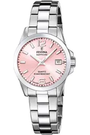 Festina Quarzuhr F20049/3, Armbanduhr, Damenuhr, Swiss Made, Edelstahlarmband, analog, Tag silberfarben
