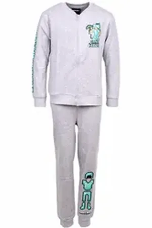 Minecraft Freizeitanzug Diamond Miner (2-tlg), Jungen 2er Set Sweatjacke & Hose Größe 122 - 152 cm blau|grau 146 cm
