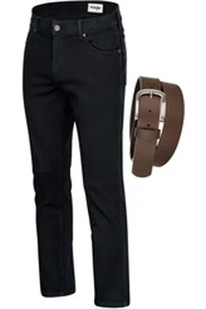 Wrangler Straight-Jeans Texas Authentic Straight Herrenstrechjeans mit Gürtel braun|schwarz W32