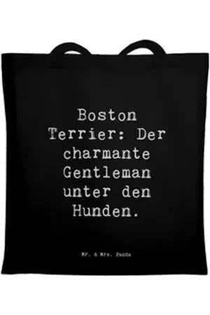 Mr. & Mrs. Panda Tragetasche Spruch Boston Terrier Gentleman - Schwarz - Geschenk, charmante Gentl (1-tlg) schwarz