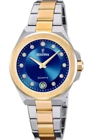 Festina Quarzuhr Mademoiselle F20702/3, Armbanduhr, Damenuhr, Edelstahlarmband, analog, Tag, Zirkonia (synth) silberfarben