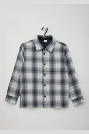QS by s.Oliver Outdoorjacke Overshirt mit Karomuster und Eingrifftaschen blau L