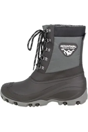 Beck Unisex Winterstiefel Mountain mit kuscheligem Warmfutter Gummistiefel (für warme Füße bei Kälte und Schnee) Stoffschaft mit Schnürung, Doppelgrößen schwarz 45-46 EU