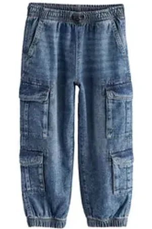 Next Cargojeans Cargo-Jeans im Ballonschnitt mit Elastikbund (1-tlg) blau 146 (11 J.)