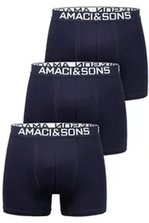 amaci Boxershorts DUSTIN 3er Pack Boxershorts (3er-Pack) Herren Baumwolle Männer Unterhose Unterwäsche blau|schwarz L