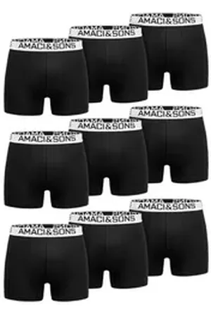 amaci Boxershorts LARY 9er Pack Boxershorts (9er-Pack) Herren Baumwolle Männer Unterhose Unterwäsche schwarz L