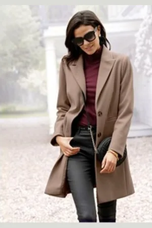 Lascana Kurzmantel im klassischen Design, Damenmantel, Blazermantel, casual-chic braun 36