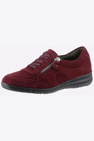 airsoft modern+ Schnürschuh Sneaker Wechselfußbett, weiche Polsterung rot 38 EU