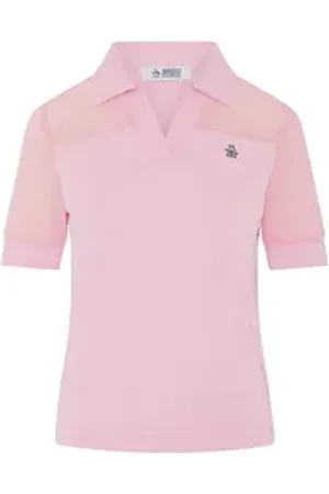 Original Penguin Poloshirt Penguin Poloshirt mit 1/2-Ärmeln und Mesh-Blockierung Damen (1-tlg) volle Bewegungsfreiheit rosa L