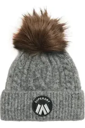 Superdry Beanie CABLE LUXE KNIT BEANIE HAT grau