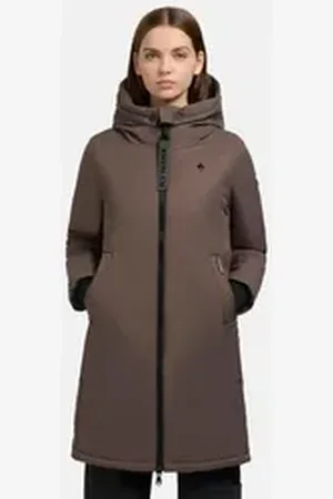 Khujo Kurzmantel Yaak3-YM urbaner Damen Parka mit gestepptem Innenfutter grau S (36)