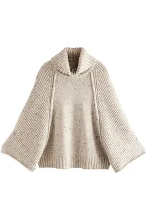 Next Strickponcho Strickponcho mit Rollkragen (1-tlg) beige M