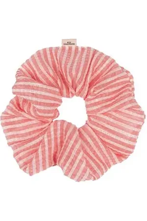 Beck Söndergaard Haargummi Abrielle Scrunchie Damen mit Streifenmuster aus Polyamid - One Size rosa