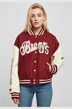 FUBU Collegejacke Damen FW224-006-1 City 05 Varsity Jacket bordeaux/offwhite (1-St) rot S