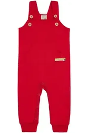 loud + proud Latzhose aus Interlock-Jersey Druckknöpfe im Schritt rot 98/104