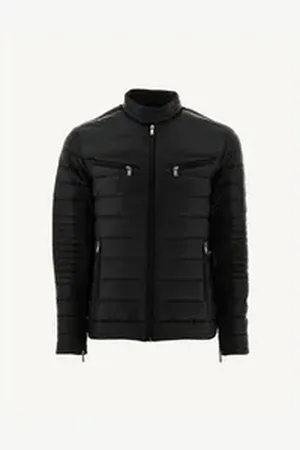Jott Steppjacke DAVID Daunenjacke im Bikerstil schwarz M