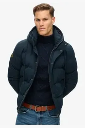 Superdry Steppjacke Everest Hooded Puffer Jacket blau XL