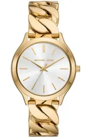 Michael Kors Quarzuhr SLIM RUNWAY CHAIN MK7472, Armbanduhr, Damenuhr, Edelstahlarmband goldfarben
