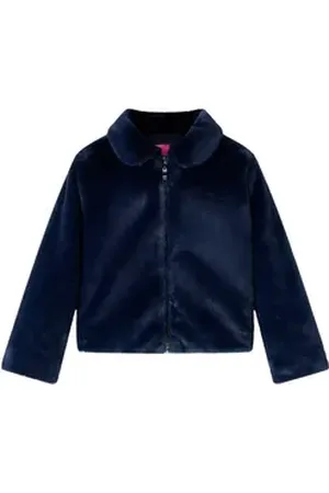 vidaXL Wintermantel Kindermantel Kunstpelz Marineblau 116 blau 116 (5-6 J)