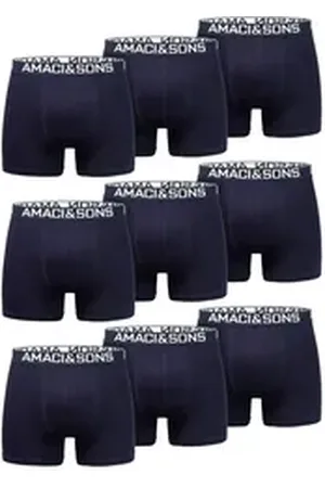 amaci Boxershorts LARY 9er Pack Boxershorts (9er-Pack) Herren Baumwolle Männer Unterhose Unterwäsche blau|schwarz L
