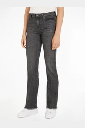 Tommy Hilfiger Bootcut-Jeans BOOTCUT RW BEA mit Leder-Badge blau 30