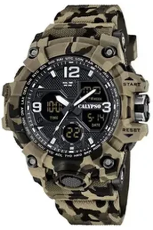 Calypso Quarzuhr Herrenuhr K5855-1 Beige Kunststoffband 56 mm