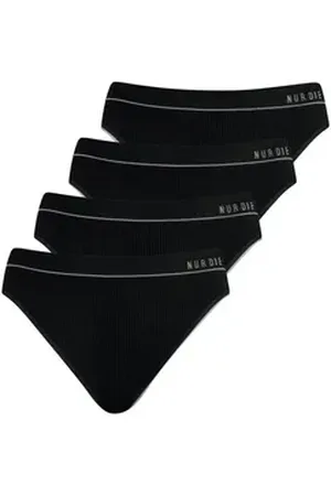Nur Die Slip Retro Slip (4-St) unterhose unterwäsche basic schwarz 40-42
