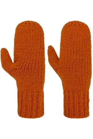 Seeberger Strickhandschuhe (1-St) Damenhandschuhe mit Futter orange