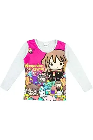 Harry Potter Langarmshirt Mädchen Shirt aus Baumwolle Gr. 104 -140 cm bunt|grau 104 cm