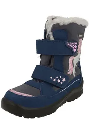 Lurchi 63L1073004 Mädchen Stiefel Sympatex gefüttert Einhorn Winterboots Blinkend blau 35 EU